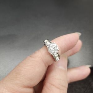 Honor Ring with a Round-cut Center Cubic Zirconia